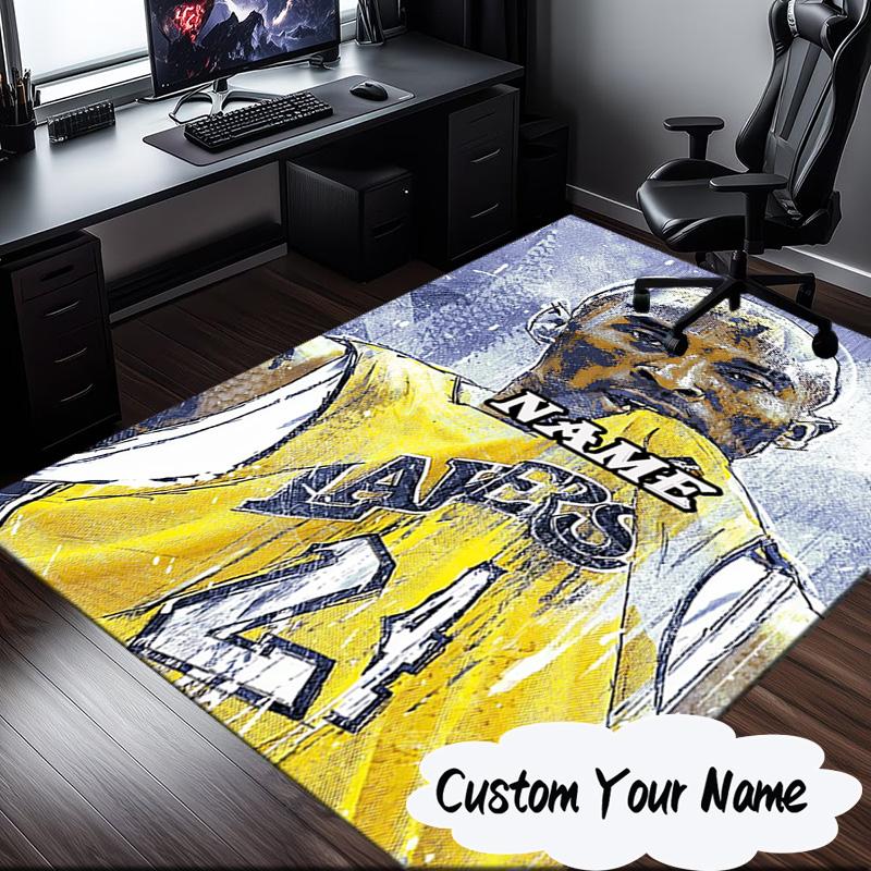 Custom Name Kobe Bryant's Legacy Numbers Carpet, Chair Rug,Area Rug for Office Bedroom living rooms bedroom, Doormat decor Christmas fan gifts