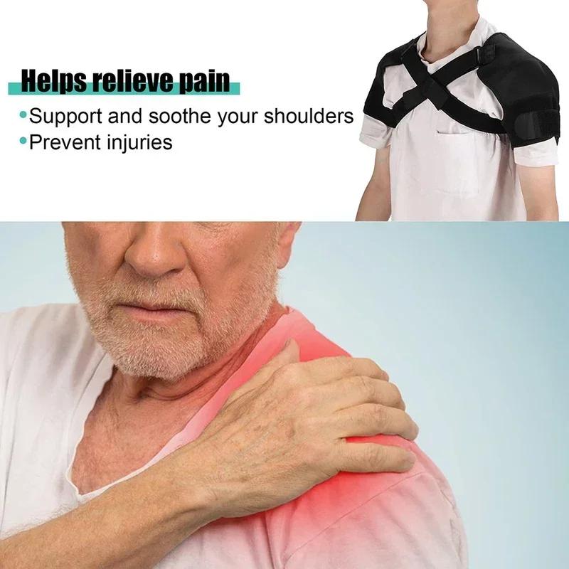 Adjustable Double Shoulder Support Belt For Back Pain Relief Sports Compression Strap Cross Bandage Stabilizer
