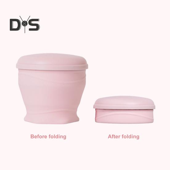 Silicone Folding Water Cup with Lanyard 180ML Reusable Portable Drinking Mug Wide-Mouth Lightweight Collapsible Drinking Vessel for Travel Outdoor