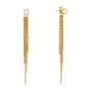 Wanxing 18K Gold Stainless Steel Zircon Detachable Tassel Earrings for Women.