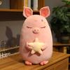 45~80Cm Holding A Star Plush Pink Pig Standing Toy Stuffed Squishy Cute Cartoon Animal Fantastic Plushie Birthday Present