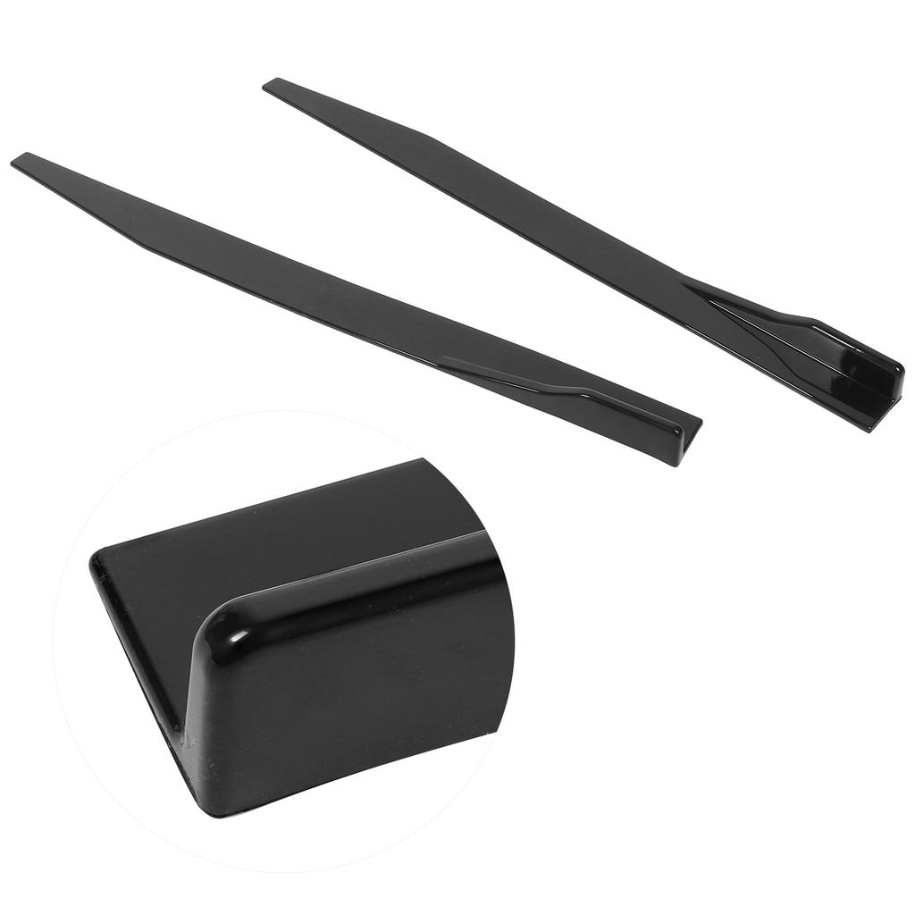 2pcs Car Side Skirt Splitter Lip Winglet Diffuser Universal for Sedan and Hatchback 120cm 47.2in Glossy Black