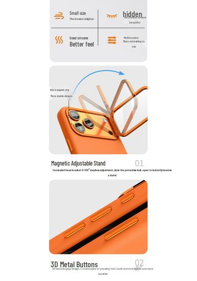 iPhone 17 Pro Max Stand Case - Magnetic Liquid Silicone for 16 Pro