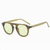 New Round Frame Jelly Color Single Beam Sunglasses For Men Women Korean Style Trendy Fashion Punk Rice Nail Flat Top Sun Glasses