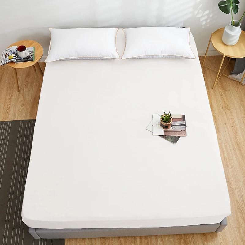 High Quality Fitted Sheet Multiple Colors Super Soft and Breathable Mattress Covers Protector Sofa Cover Single/Double Bed Sheet Solid Color Bed Cover