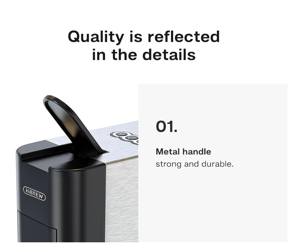 HiBREW H3A Kapsel-Kaffeemaschine 5 in 1 Kaffeemaschine, 19 bar Druck, Kalt-/Heißmodus, 800 ml Wassertank, Trockengehschutz