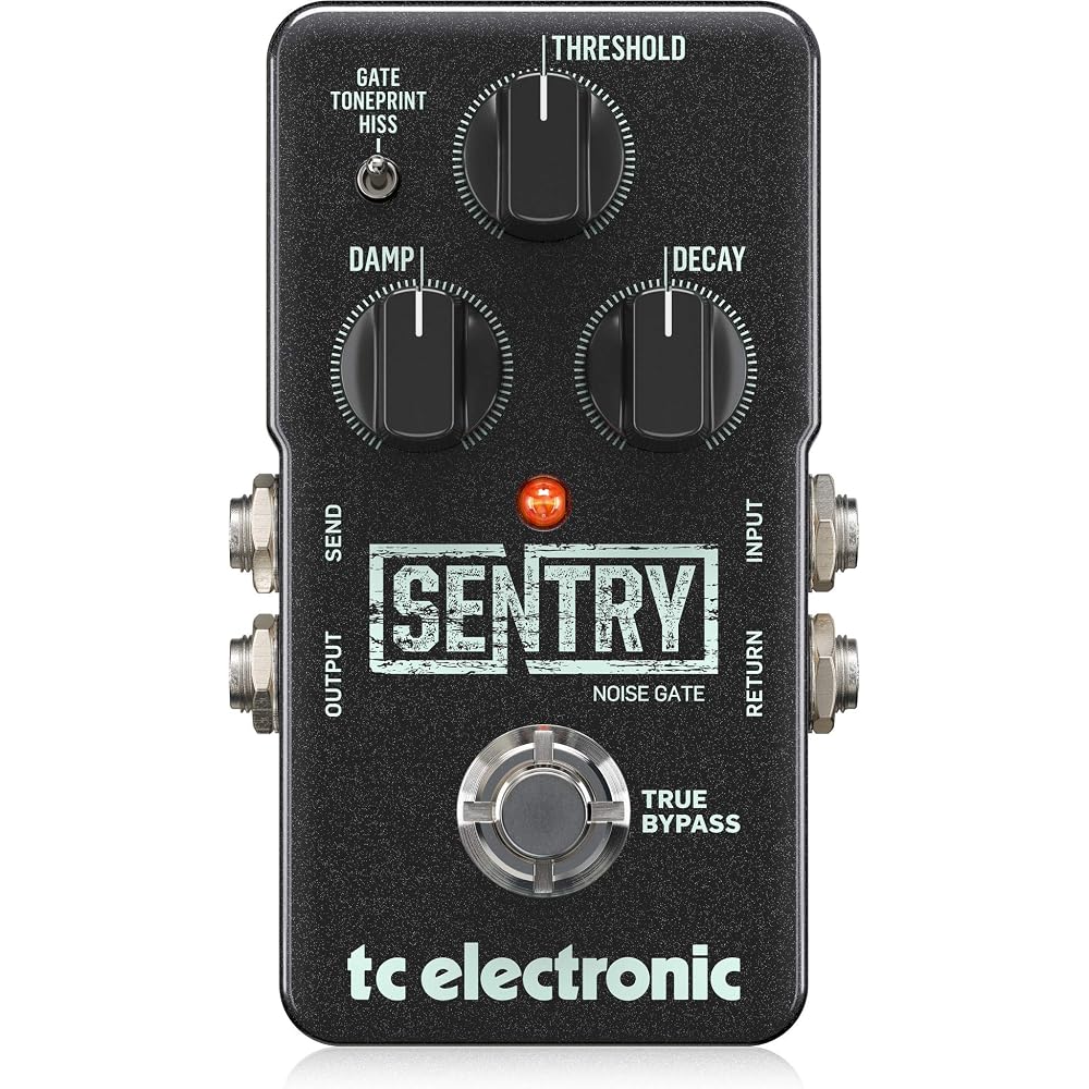 tc electronic Digital Noise Gate Pedal, TonePrint Compatible, True Bypass, Built-in Buffer, SENTRY NOISE GATE