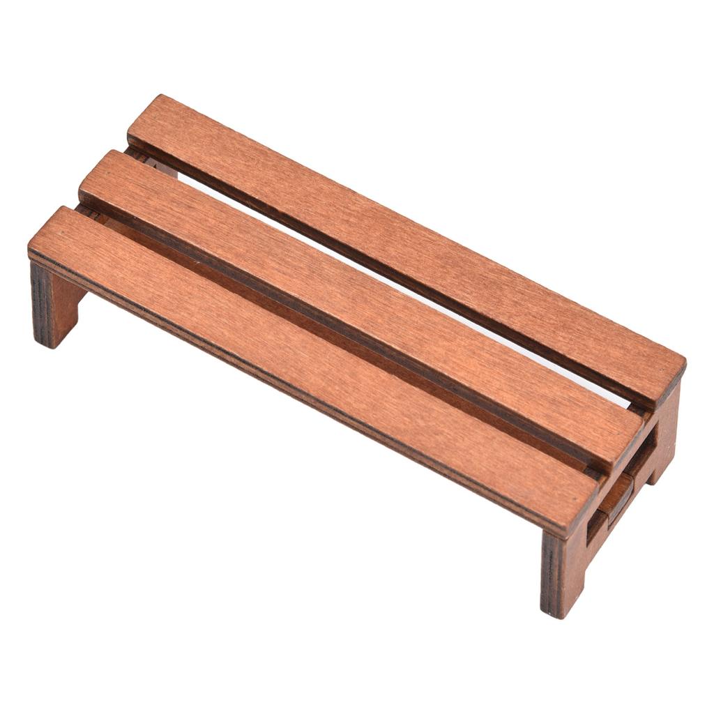 Dollhouse Bench Vivid Lifelike Appearance Small Light 1:12 Dollhouse Miniature Bench for Decoration