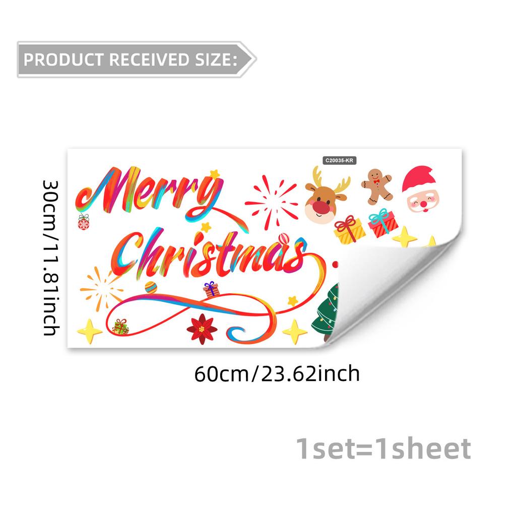 PVC Christmas Wall and Window Stickers for Holiday Designed for Multiple Surfaces Long Lasting and Easy to Use