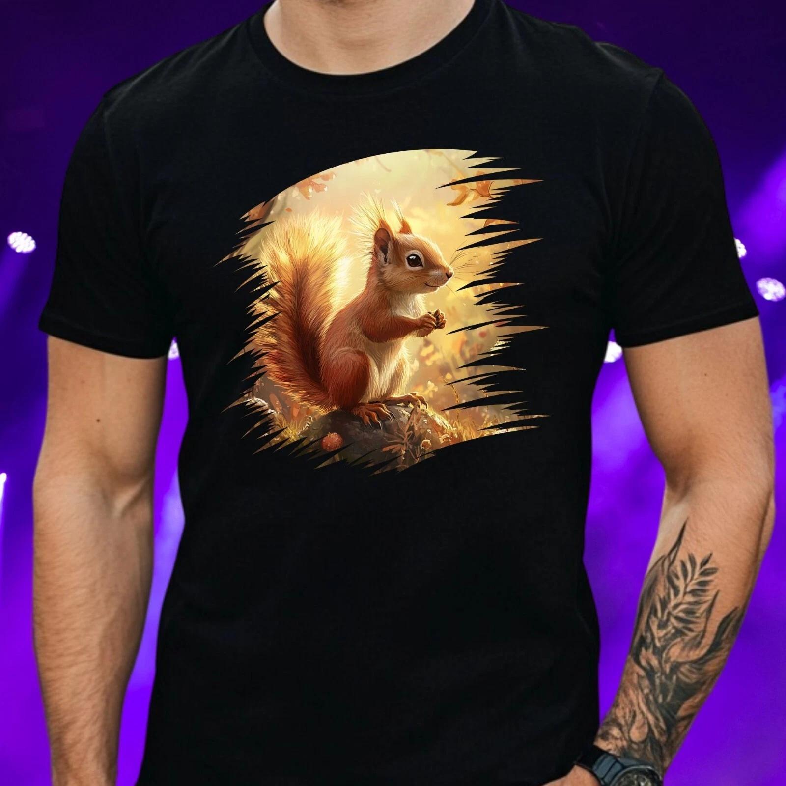 T-Shirt Herren Eichhörnchen Motiv Baumwolle Größe S bis 5XL S
