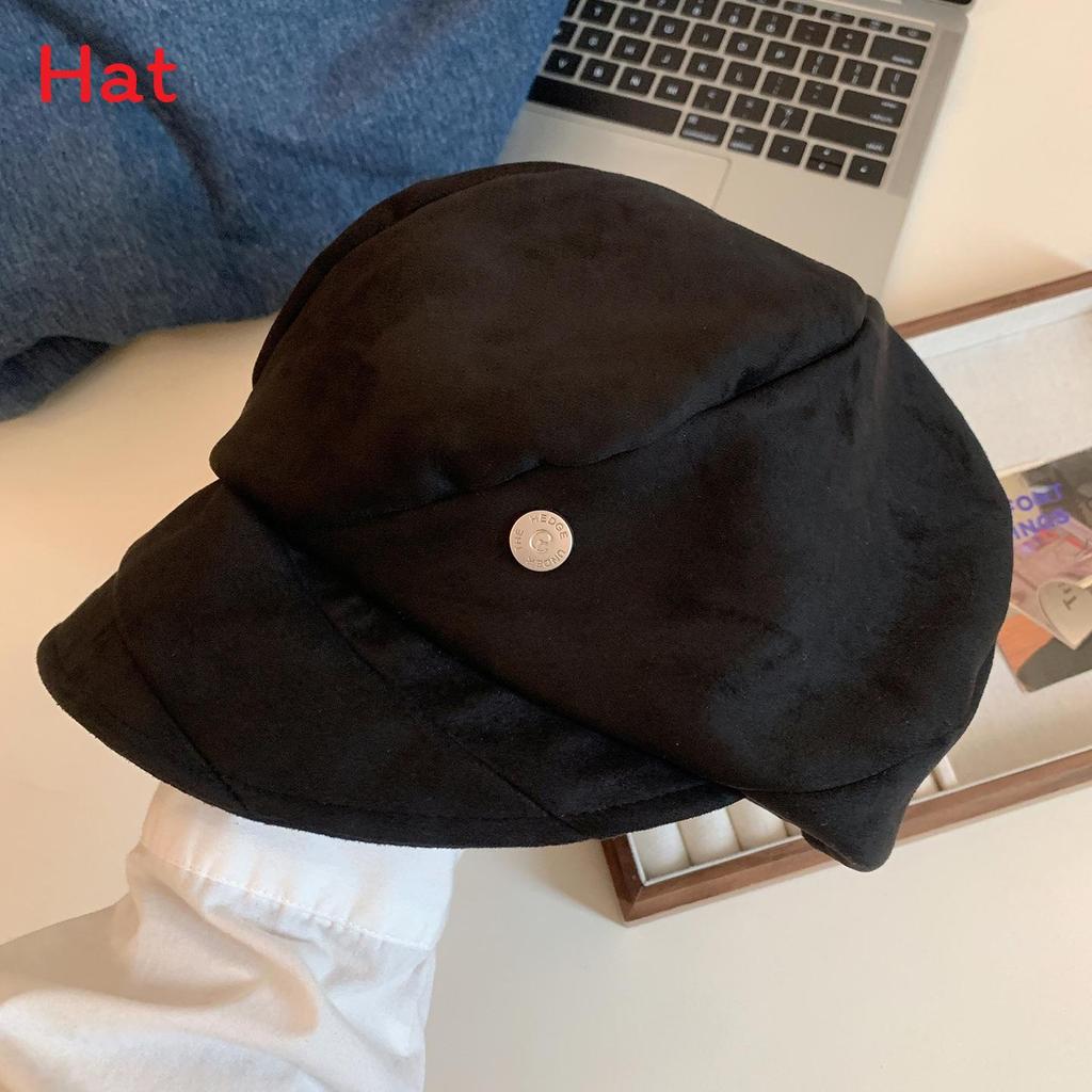

Vintage Japanese Style Pleated Brown Beret For Women With Autumn Winter Fashion Accessory Black