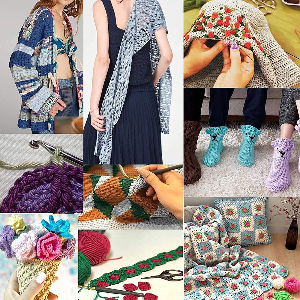 Yetaha Crochet Hook 11 Knitting Yarn Hand Sewing Lace Jumbo Crochet Stitch Row DIY Set with Case Set, Needles, Needles, Needles, Needles, Hooks,