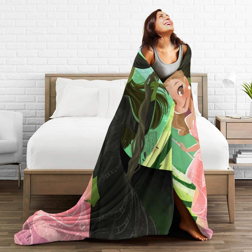 Wicked 2 Musical Movie Glinda Poster Warm Blankets Plush Throw Blanket Graphic Living Room Flannel Bedspread Sofa Bed Cover