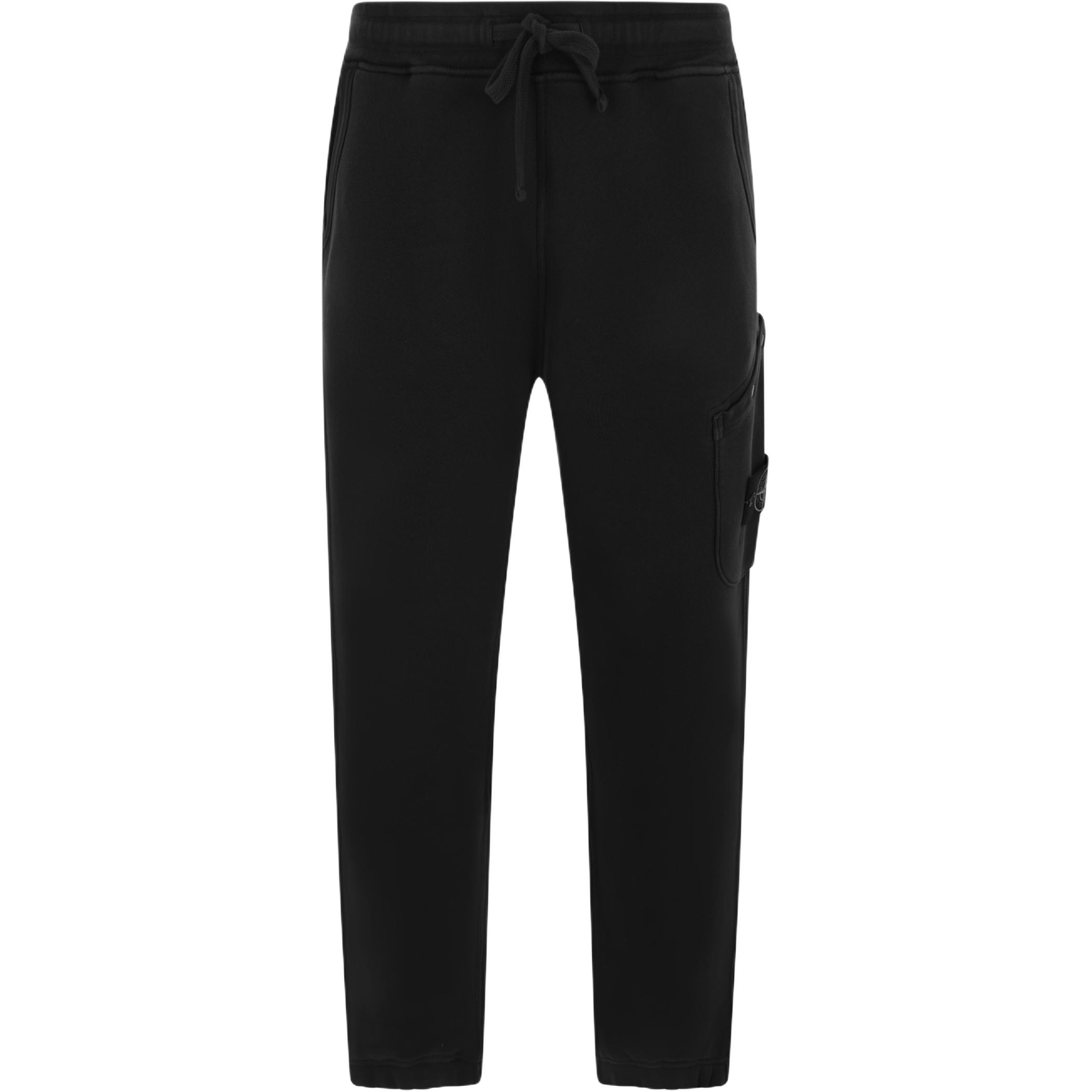 Stone Island Logo Patch Trekkoord Middelhoge Casual Broek Herenbroek Zwart 811561141-V0129 M