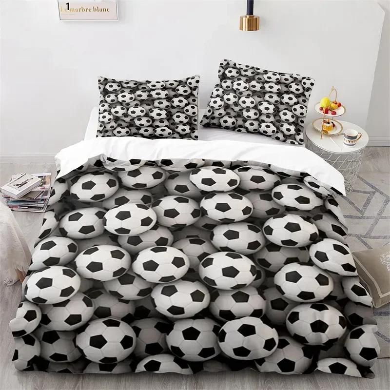 3D Fußball Aquarell Fußball Bequeme Bettdecke Bettbezug Kissenbezug Bettwäscheset Kinder Schlafzimmer Dekoration Heimtextil