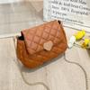 Women's Bag New Versatile Chain Crossbody Mini Bag Light Luxury Saddle Embroidered Rhombus Small Square Bag
