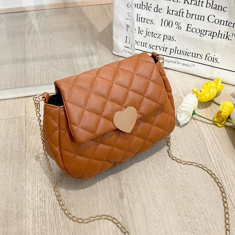 Women's Bag New Versatile Chain Crossbody Mini Bag Light Luxury Saddle Embroidered Rhombus Small Square Bag