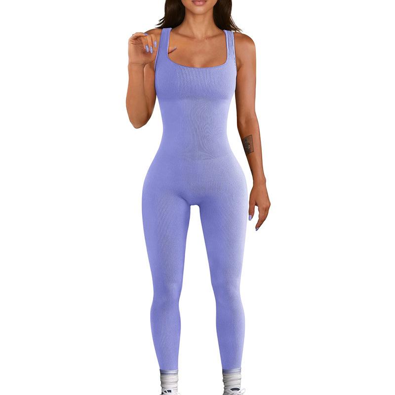 Seamless Outdoor Knit Yoga Jumpsuit - One-Piece Sport & Fitness Wear