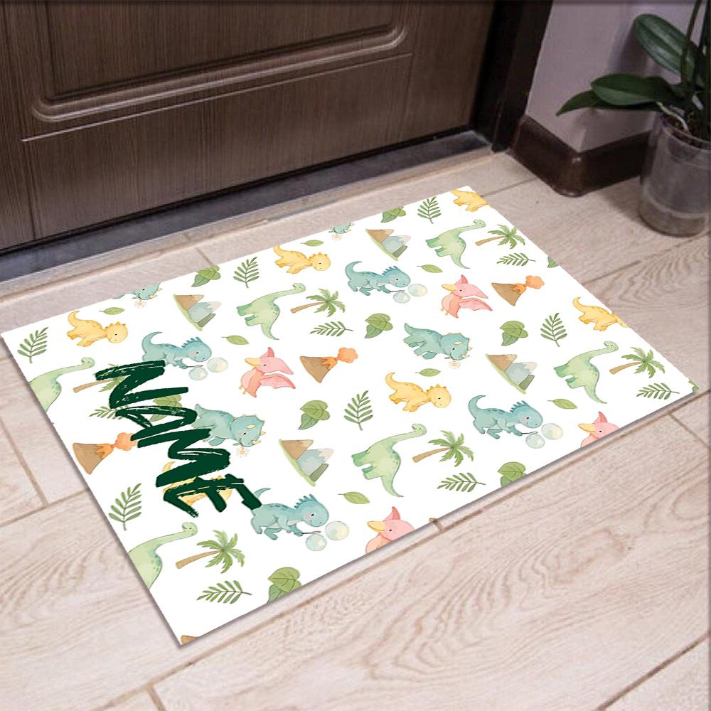 Custom Name Dinosaur Printed Carpet,Rug for Office Chair Living Room Bedroom Kitchen Room Decor Gifts.