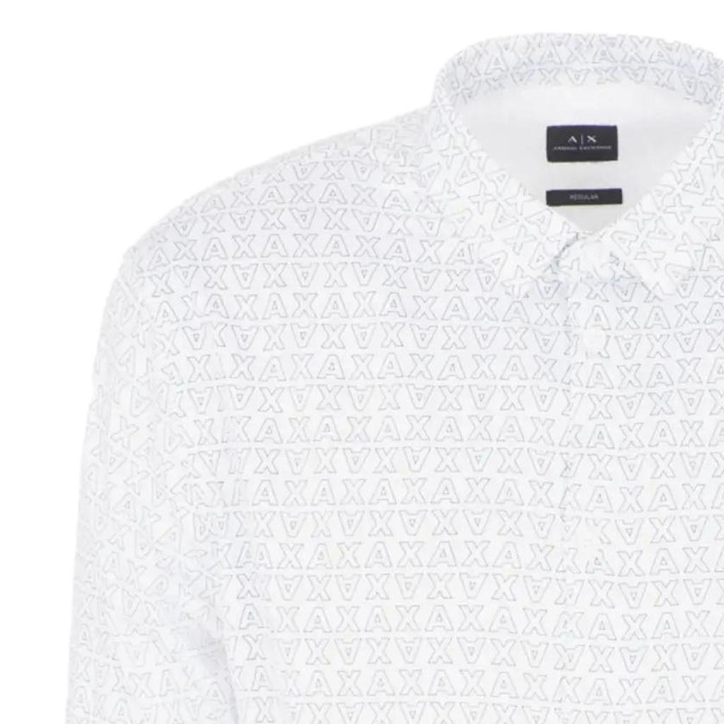 Armani Exchange Logo Print Single-Breasted Long Sleeve Shirt Men shirts 6RZC45-ZNZRZ-21CL