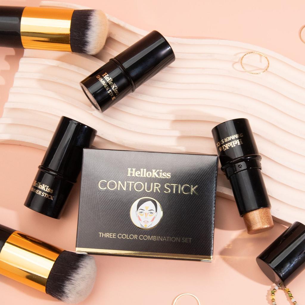 3 Set Versions Of Beauty Sticks, Three-Dimensional Modified Highlight Shadow Blush Pen, Multi-Functional Makeup Stick