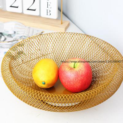 Nordic Creative Ironwork Wire Mesh Fruit Basket Double-Layer Modern Snack And Candy Storage Fruit Basket