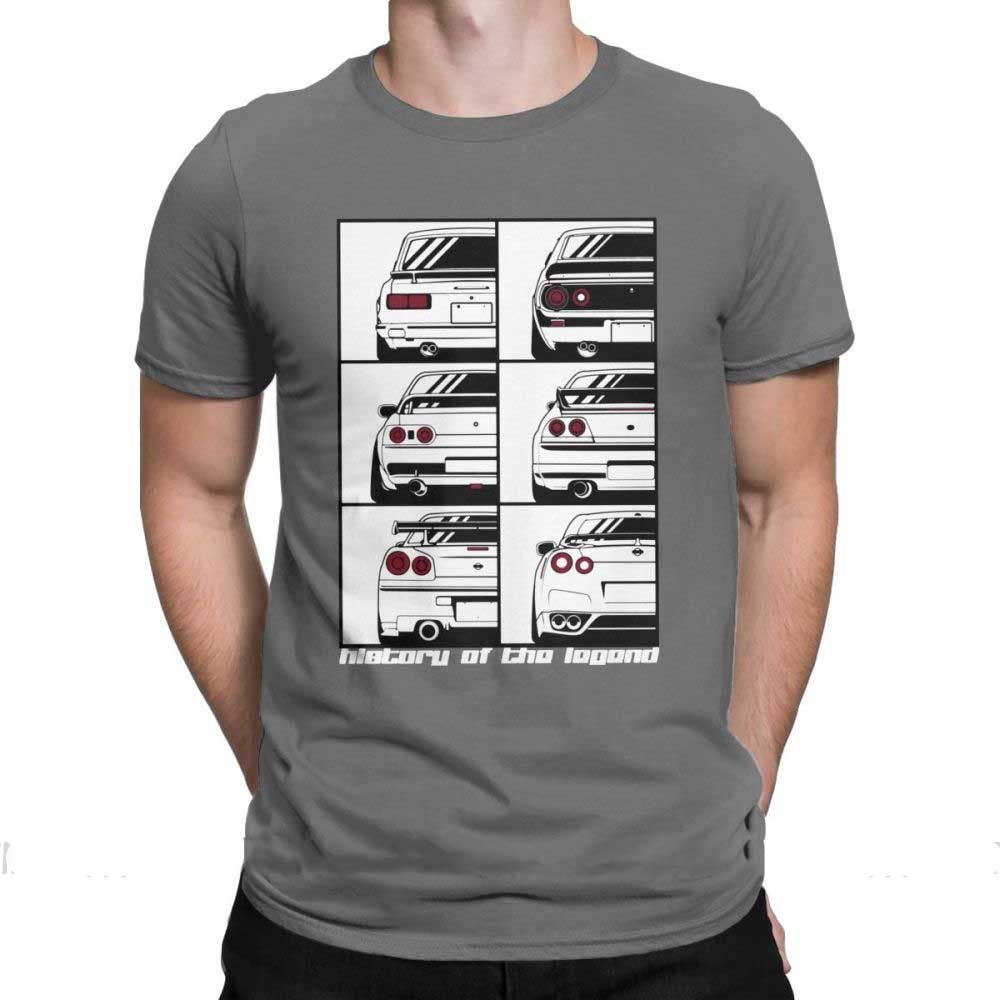 Herren GTR Skyline Geschichte T-Shirt Autos Motoren Japan Jdm Datsun Baumwollkleidung Kurzarm T-Shirt Übergröße T-Shirt Tees Streetwear