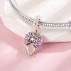 S925 Silver Royal Vintage Style Bow Perfume Bottle Violet Beaded Bracelet Necklace Handmade Jewelry Craft Accessories