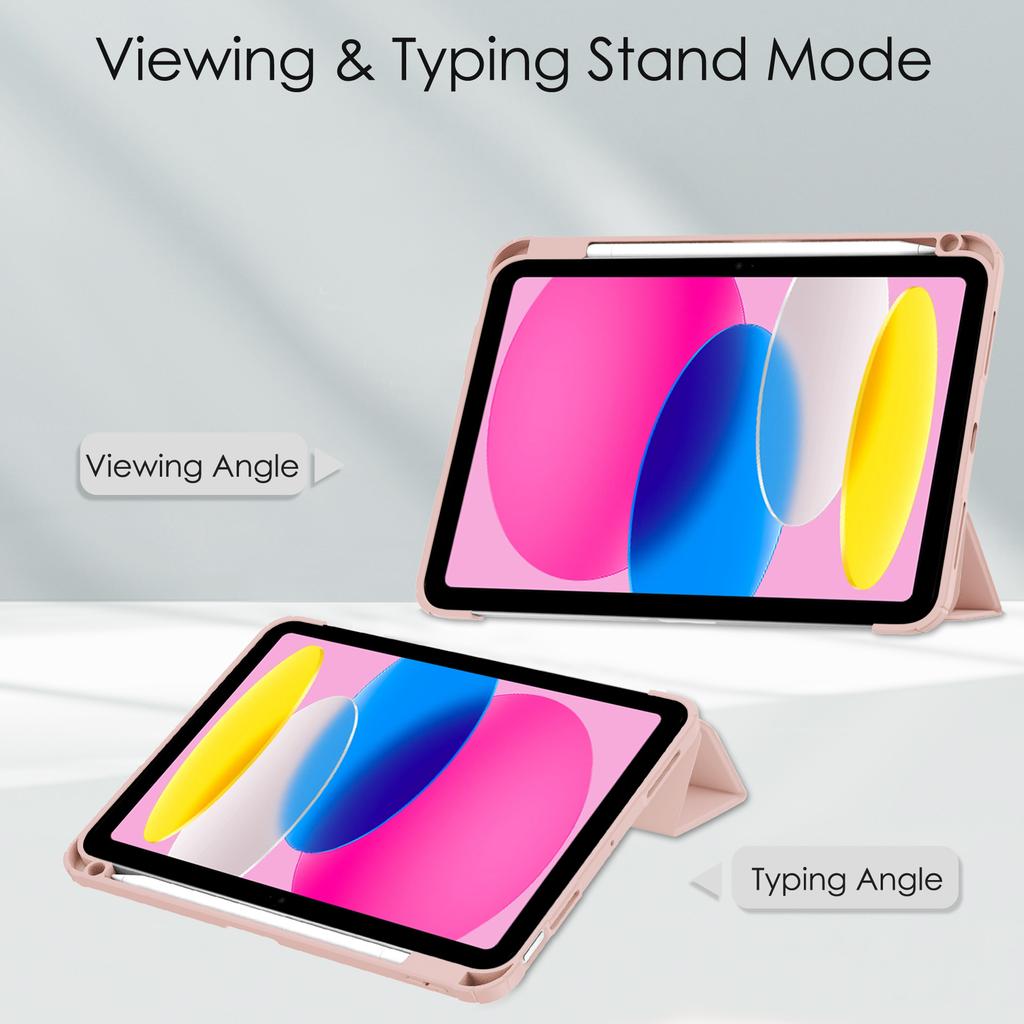 For iPad (2025)/10.9 (2022) Case Clear Acrylic Leather Tablet Cover Support Auto Sleep/Wake