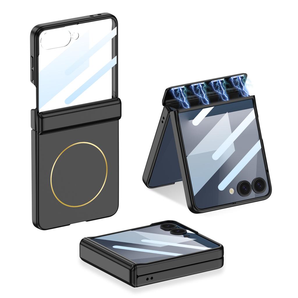 Samsung ZFlip7 Mobile Phone Case Folding Ultra Thin Anti Fall Flip7 Wireless Nickel Ring Magnetic Case Film