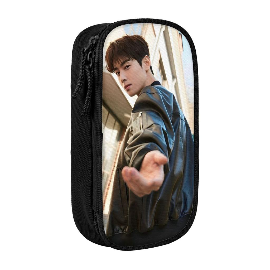 Creative Cha Eun Woo Pencil Case Pencil Box Pen for Girls Boys Large Storage Bag School Supplies Zipper Stationery