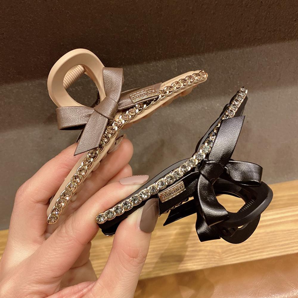 

Clips Geometric Women Crystal Bow Hair Crabs Acrylic Hair Claws Clamp Clip Crab Ponytail Holder