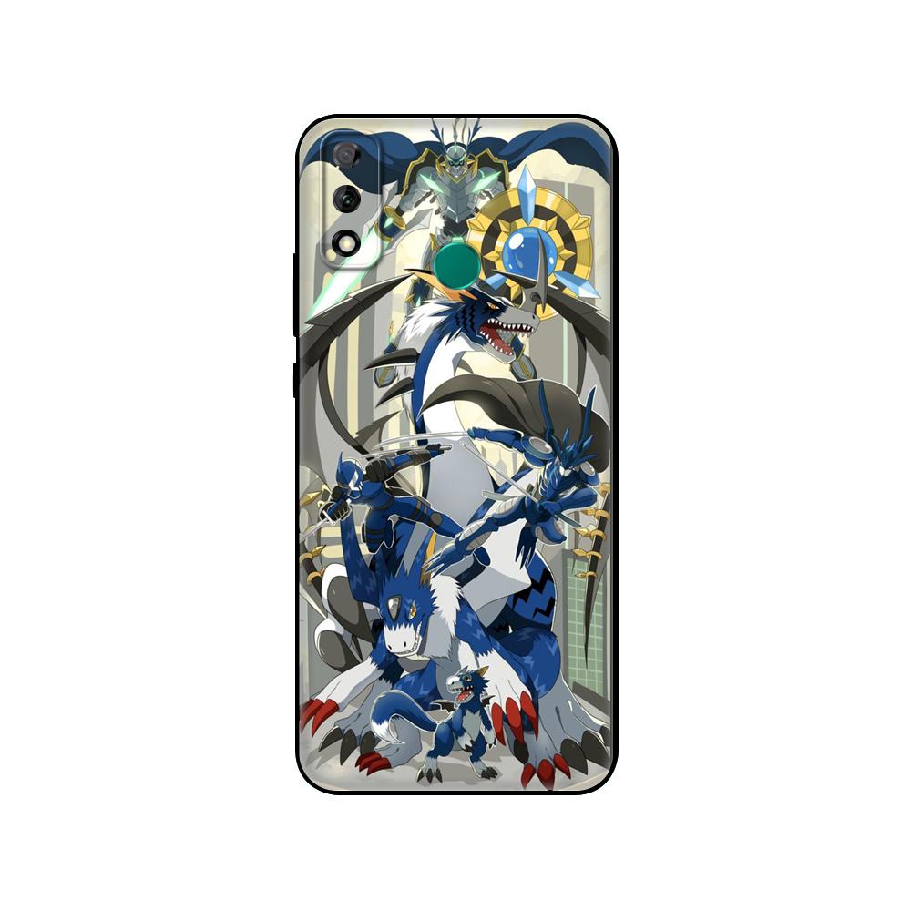 Schwarze TPU-Hülle für Huawei Y9S Y6S Y8S Y5P Y7P Y8P Hülle für Huawei Y5 lite Prime 2018 Y6 2019 Cover Japanisches Anime Digimon