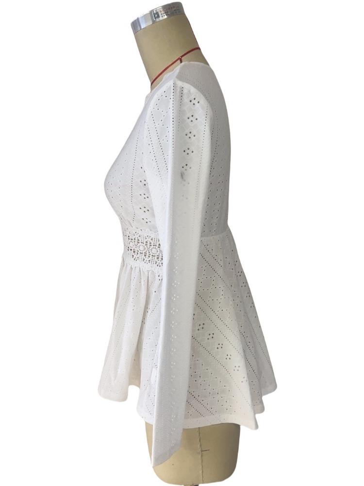 Spring Elegant Women Solid Color V-Neck Splicing Lace Long Sleeve T-Shirt Top Women Versatile Closet Essential Fashion Items Shirt