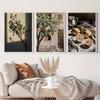 3 Stück/Set Retro Zitronenfrucht Kunst Leinwanddruck Mediterraner Olivenbaum Pflanze Wandkunst Poster für Wohnzimmer und Heimdekoration Geschenke