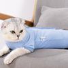 Adjustable Cat Recovery Suit Breathable Solid Color Pet Anti-Lick Suit Soft Comfortable Cat Sterilization Suit Wounds Recovery