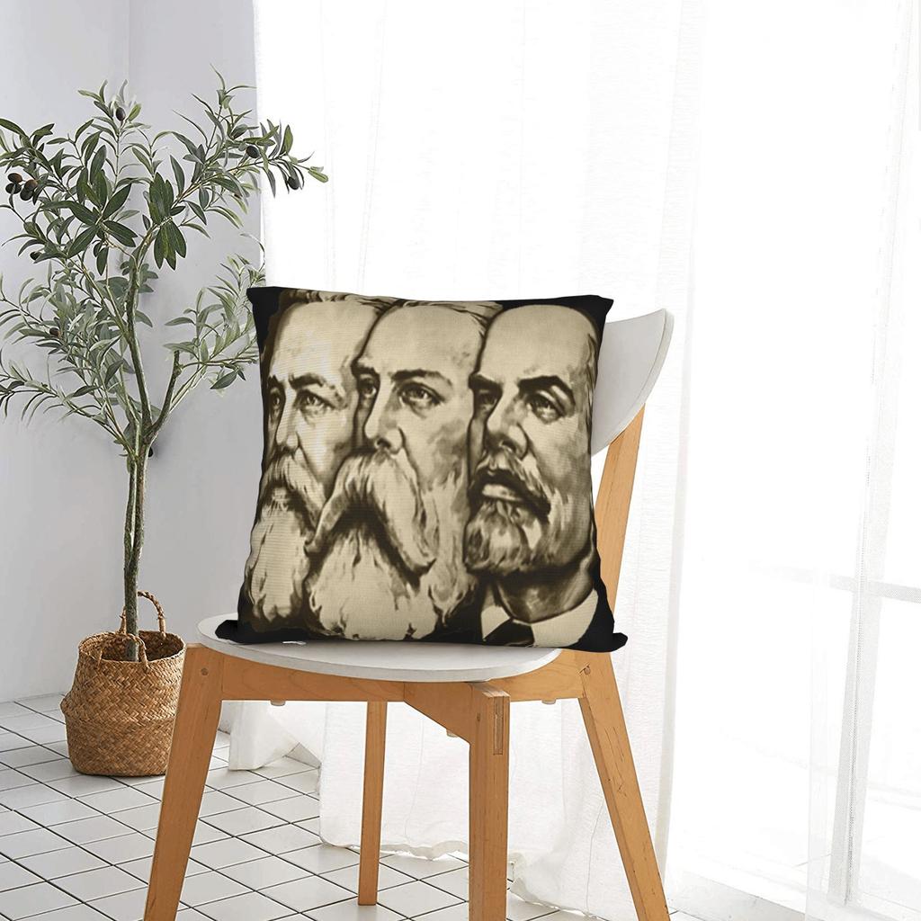 Karl Marx Engels And Lenin Pillow Case Design Pillow Cover For Sofa Bedroom Home Decor Kawaii Pillowcases