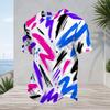 Mens Plus Size Round Neck Raglan Short Sleeve T Shirt Abstract Printed Multicolor