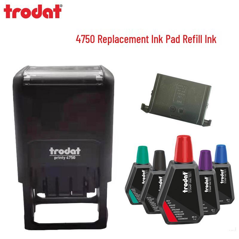 Zhuoda 4941 Self-Inking Stamp, Rectangular, 41x24mm, Text+Date Model 4750.