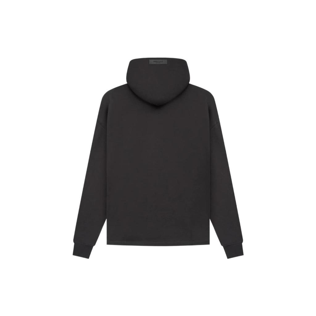 Fear of God Essentials Relaxed Hoodie With Velvet Flock Logo SS22 Men Tops Iron-Black FOG-SS22-148