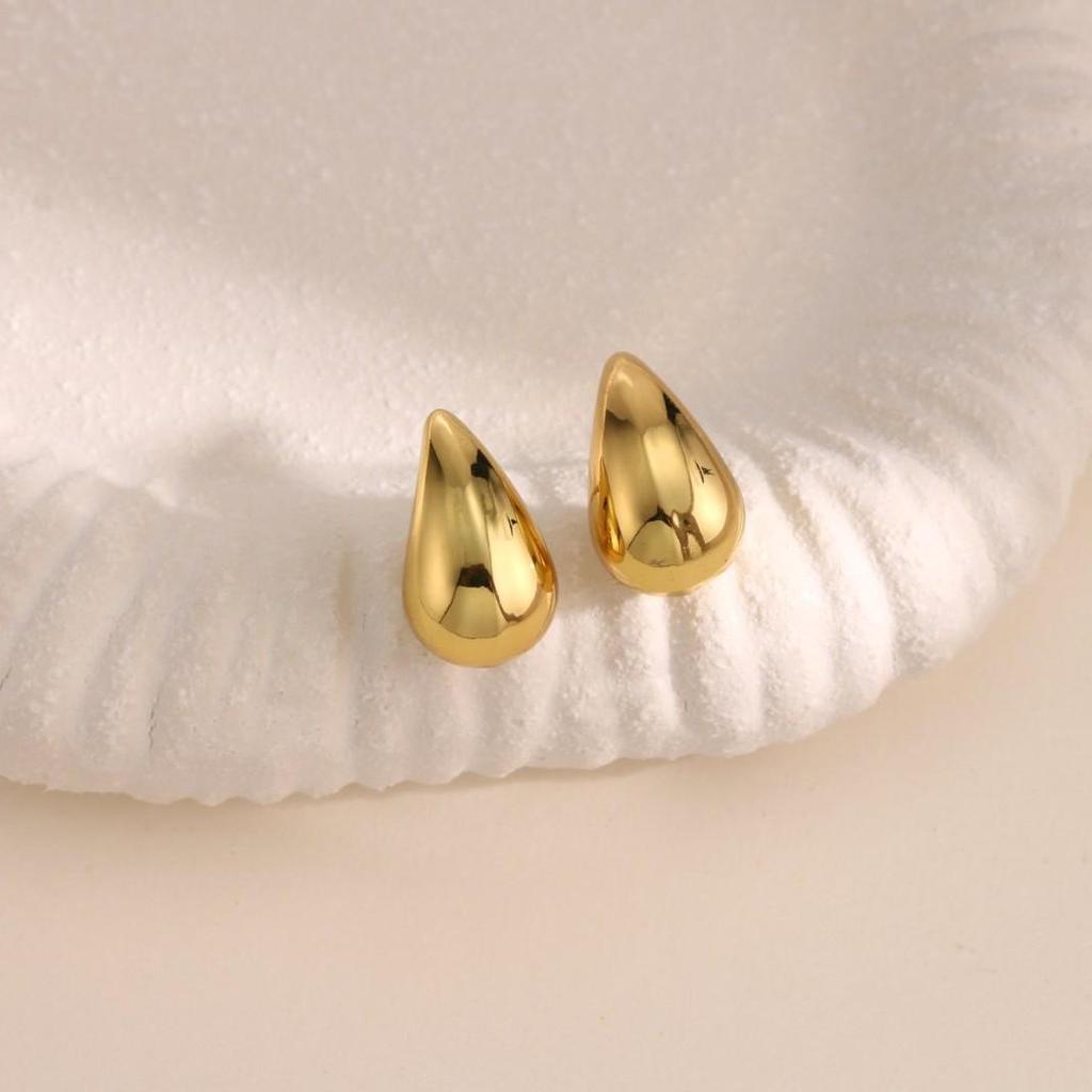 Chic Chubby Water Drop Hollow Stud Earrings
