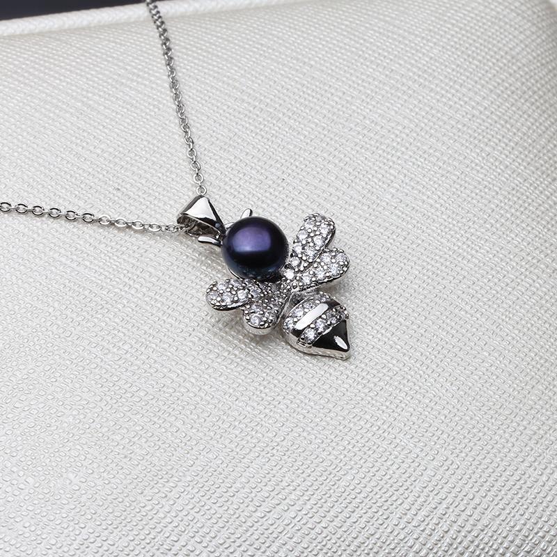 Beautiful Silver Pearl Pendant 925 Woman,Real Natural Freshwater Pearl Pendant Pendant Wife Mother Gift White