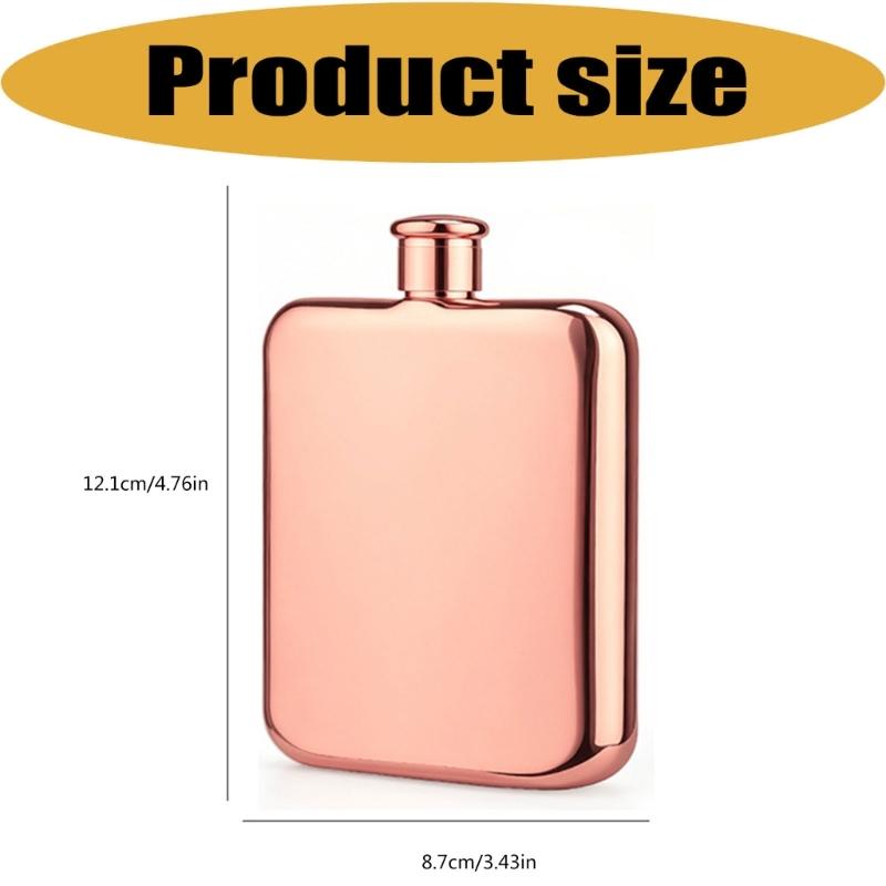 Portable Stainless Steel Square Hip Flask With Screw Lid, 7oz Small Pocket Liquor Bottle For Easy Carrying In Backpacks Or Bag