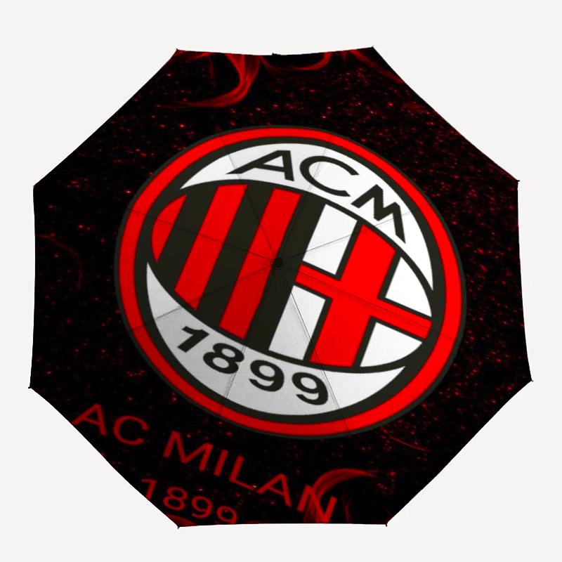 AC Milan Theme Automatic Umbrella, Lightweight & Portable, 8 Rib, Perfect for Outdoor Travel, Birthdays, Christmas, Gifts.