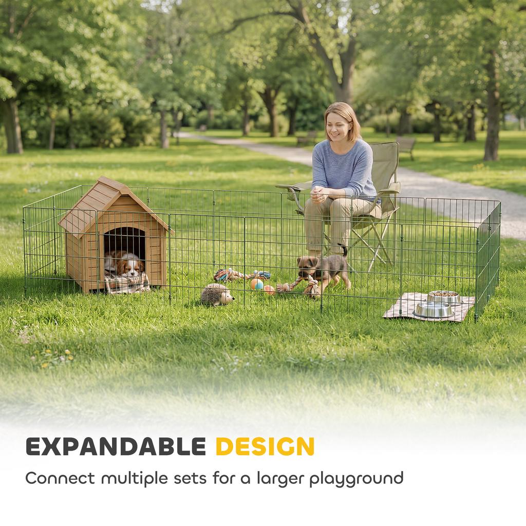 8 Panel Pet Playpen for Small Dogs Indoor Outdoor 60 cm Height