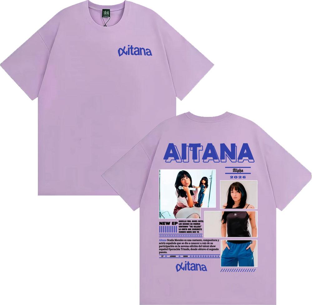Aitana Cuarto Azul World Tour 2026 Graphic Tshirts Men Women Clothing Fashion Aesthetic Tshirt High Quality Oversized T Shirts