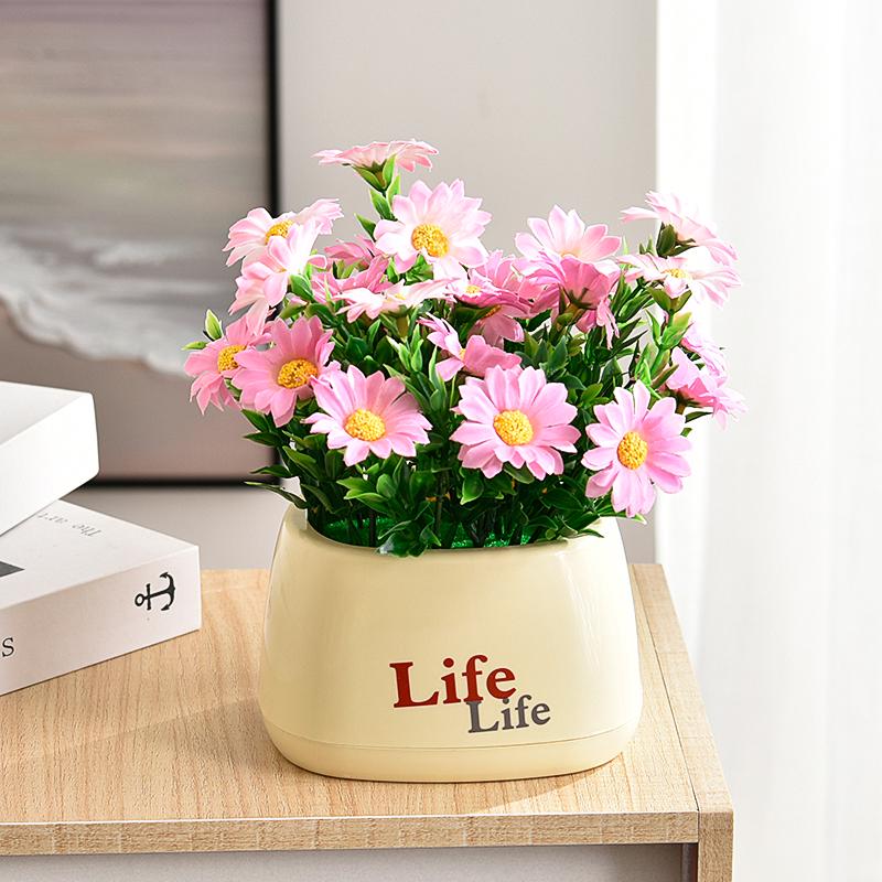 Sunflower Artificial Flower Arrangement - Small Potted Plants & Plastic Bouquets for Living Room and Dining Table Decor