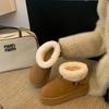 2025 Autumn and Winter New Fashion Versatile Platform Knight Boots Belt Buckle Roll Wool Fur Integrated Snow Boots