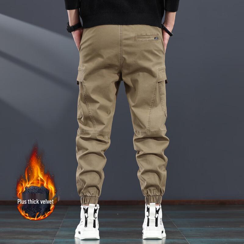 Men's American Retro Fleece-Lined Tapered Cargo Pants