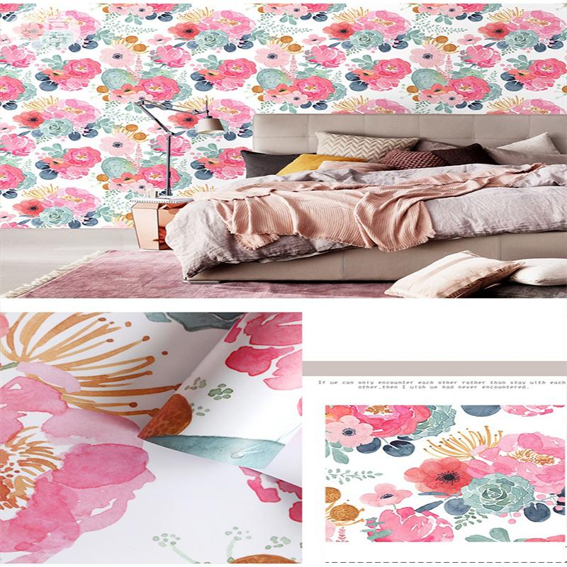 Underwater coral pattern wallpaper peeling wallpaper Bohemian cabinet contact paper bedroom self-adhesive sticker